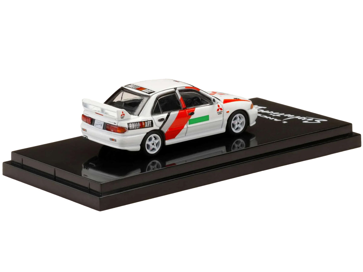 Mitsubishi Lancer RS Evolution III RHD (Right Hand Drive) Scortia White "Groupe A Promotion" 1/64 Diecast Model Car