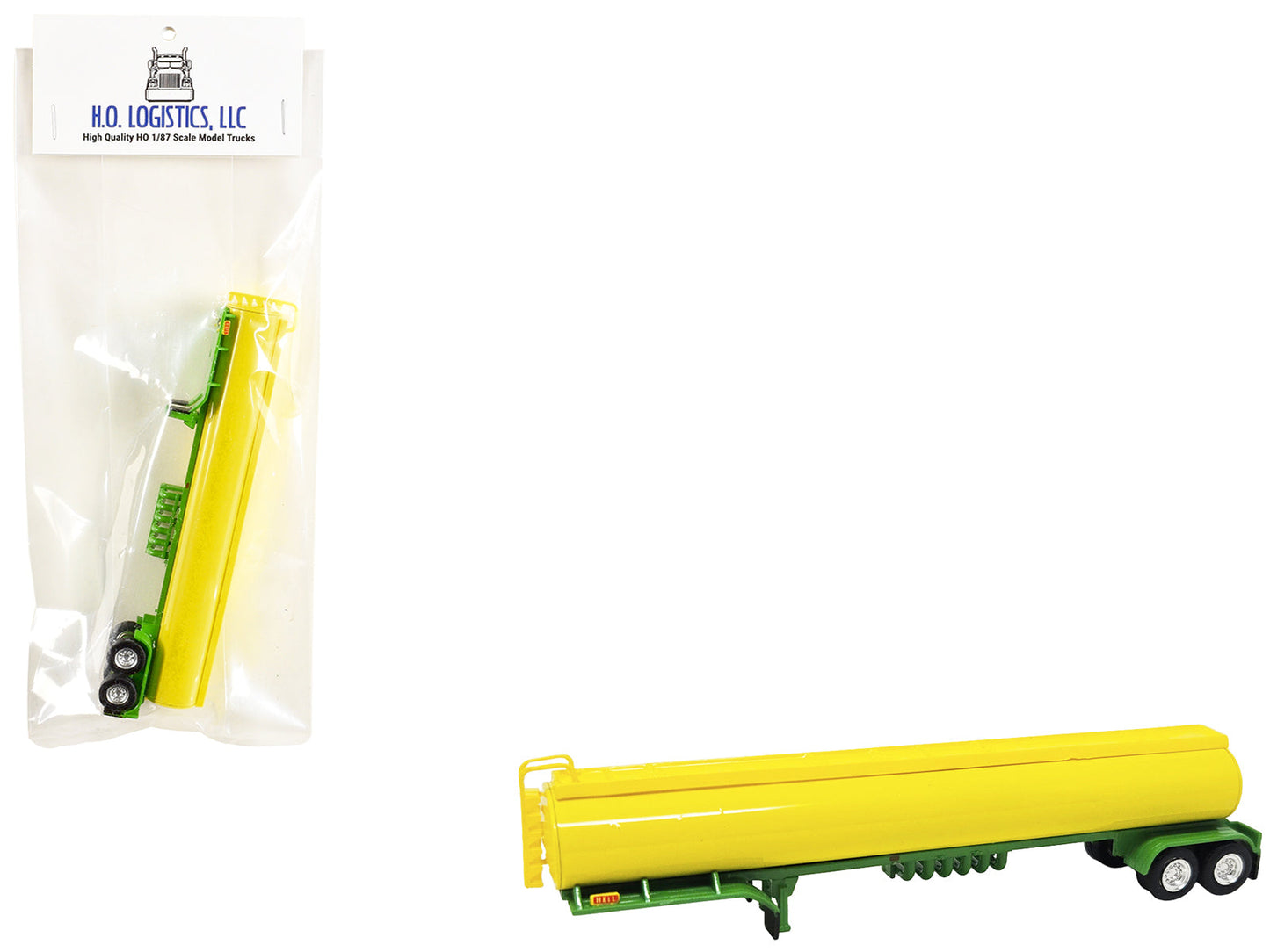 Tanker Trailer Yellow and Green 1/87 (HO) Scale Plastic Model