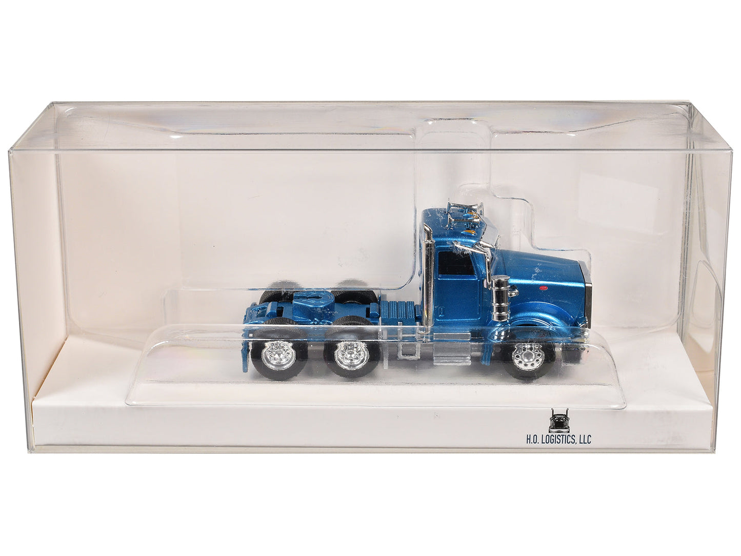 Peterbilt 367 Day Cab Blue Metallic 1/87 (HO) Scale Plastic Model Car