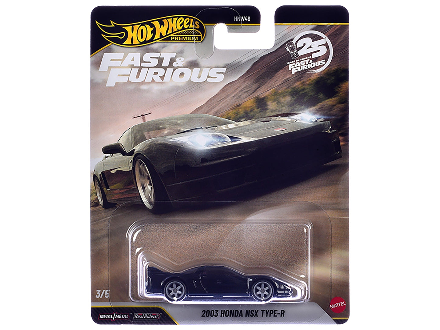 2003 Honda NSX Type-R RHD (Right Hand Drive) Black "Fast Five" (2011) Movie "Fast & Furious" Series Diecast Model Car