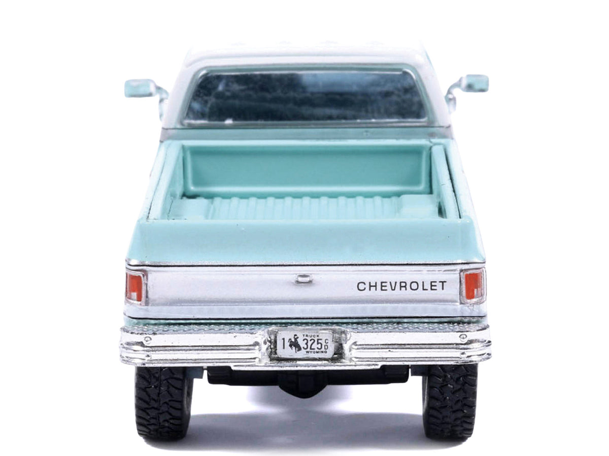 1978 Chevrolet Silverado K30 Crew Cab Pickup Truck Light Blue and White with Blue Interior 1/64 Diecast Model