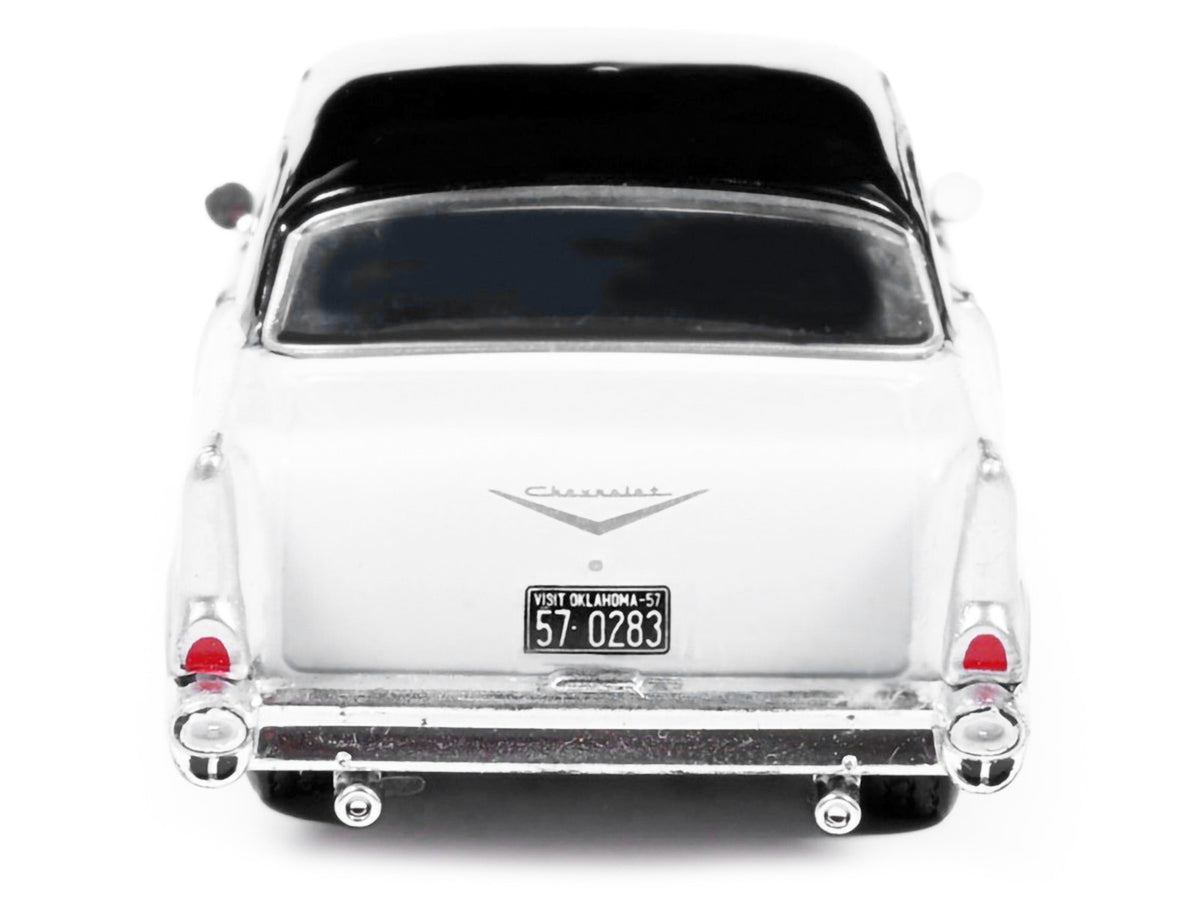 1957 Chevrolet One-Fifty Sedan Black and White 1/64 Diecast Model Car