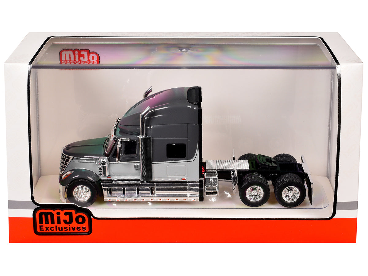 2010 International Lonestar Truck Tractor Gray and Light Gray Two-Tone 1/64 Diecast Model