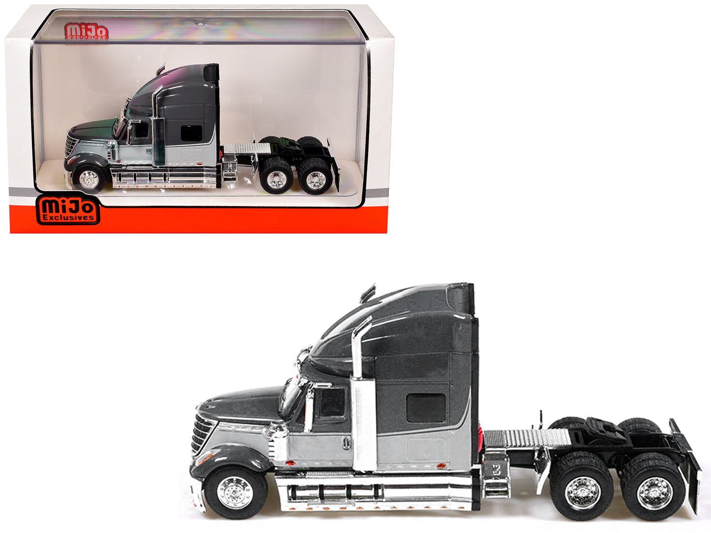 2010 International Lonestar Truck Tractor Gray and Light Gray Two-Tone 1/64 Diecast Model
