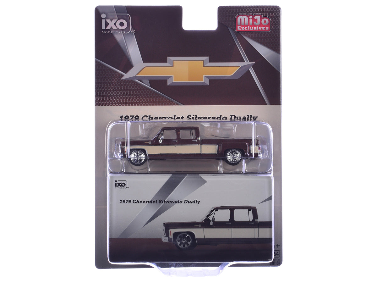 1979 Chevrolet Silverado C30 Crew Cab Dually Pickup Truck Cordova Brown with Santa Fe Tan Side Stripes Limited Edition 1/64 Diecast Model Car