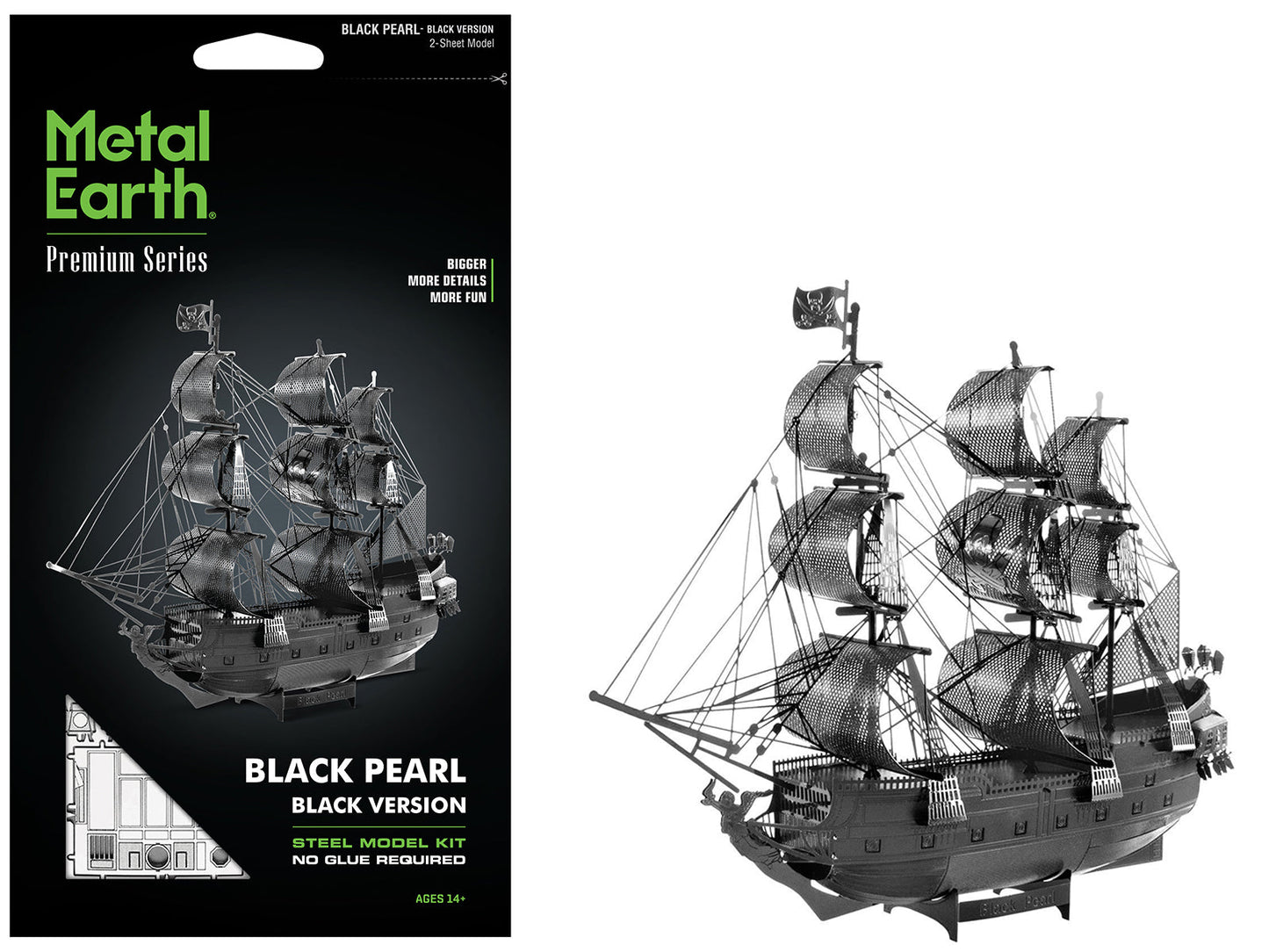 Model Kit Black Pearl Ship Black Version (Moderate Difficulty) Steel Model