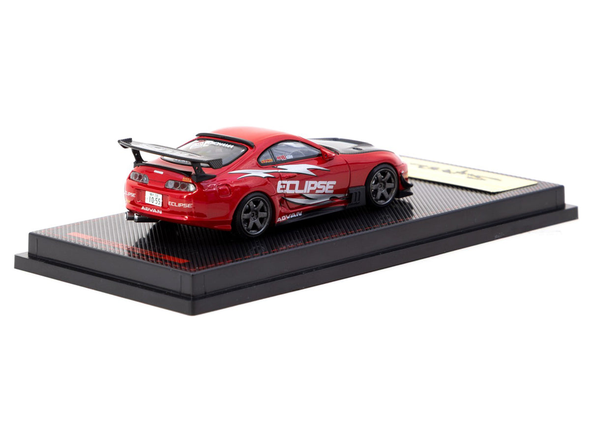 Toyota Supra (JZA80) RZ RHD (Right Hand Drive) "Eclipse Racing Concept" Red with Carbon Hood 1/64 Diecast Model Car
