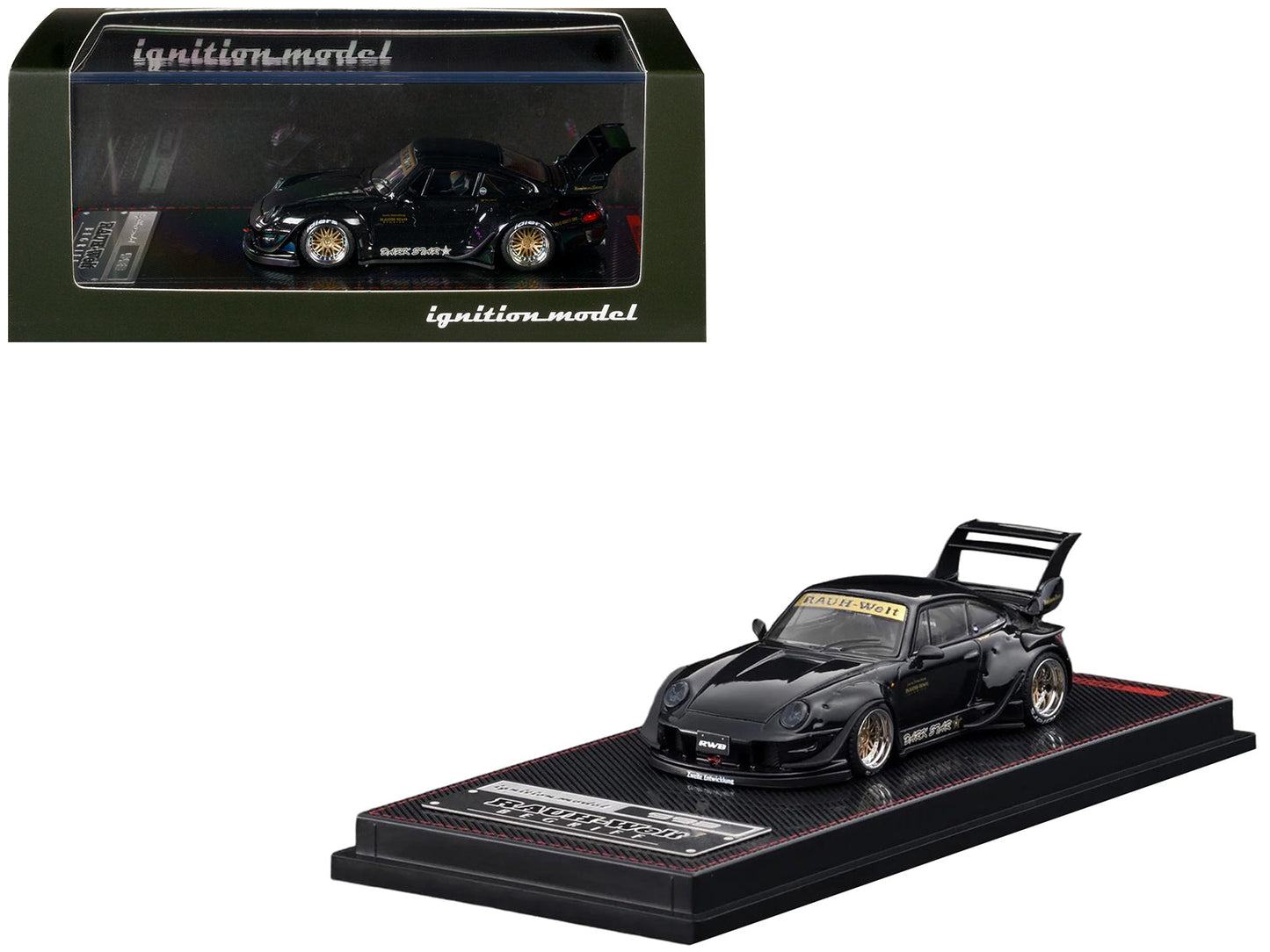 RWB 993 "Dark Star" Black 1/64 Diecast Model Car