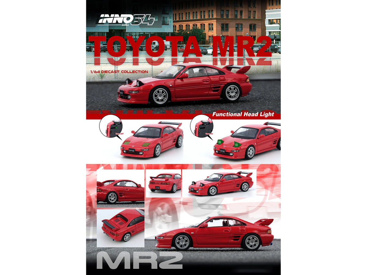 Toyota MR2 (SW20) RHD (Right Hand Drive) Red 1/64 Diecast Model Car