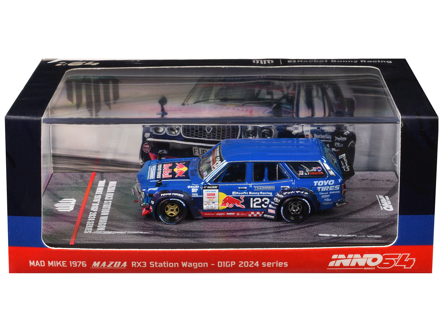1976 Mazda RX3 Station Wagon RHD (Right Hand Drive) #12 "Mad" Mike Whiddett "D1 Grand Prix" (2024) 1/64 Diecast Model Car