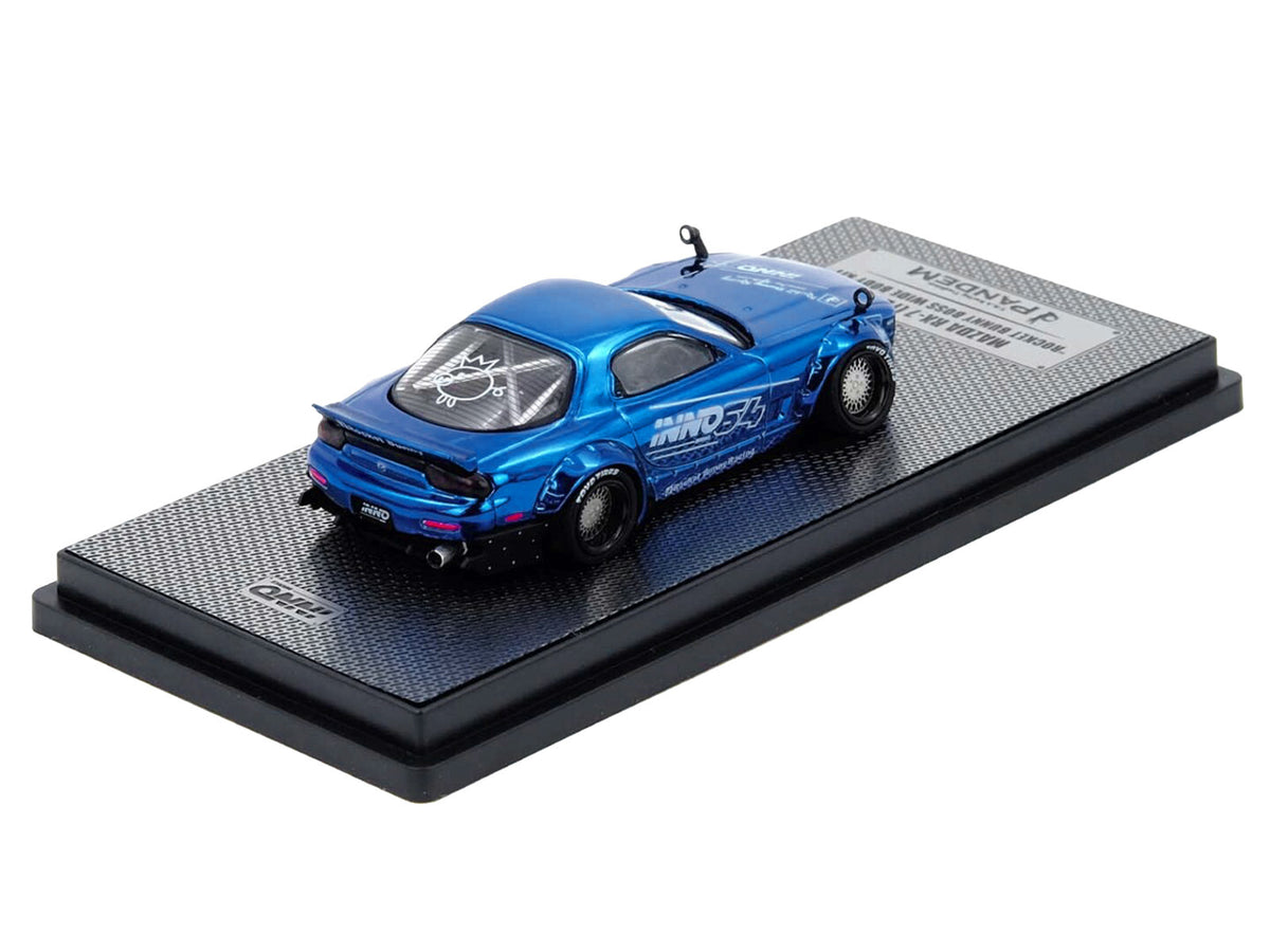 Mazda RX-7 (FD3S) RHD (Right Hand Drive) "Pandem Rocket Bunny" Blue Chrome "Tokyo Auto Salon 2026 Event Edition" 1/64 Diecast Model Car