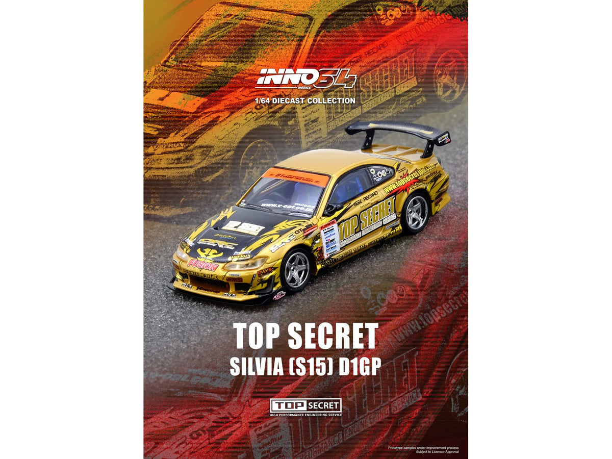 Nissan "Top Secret" Silvia (S15) RHD (Right Hand Drive) Ryuji Miki - Champion "D1 Grand Prix" (2004) 1/64 Diecast Model Car