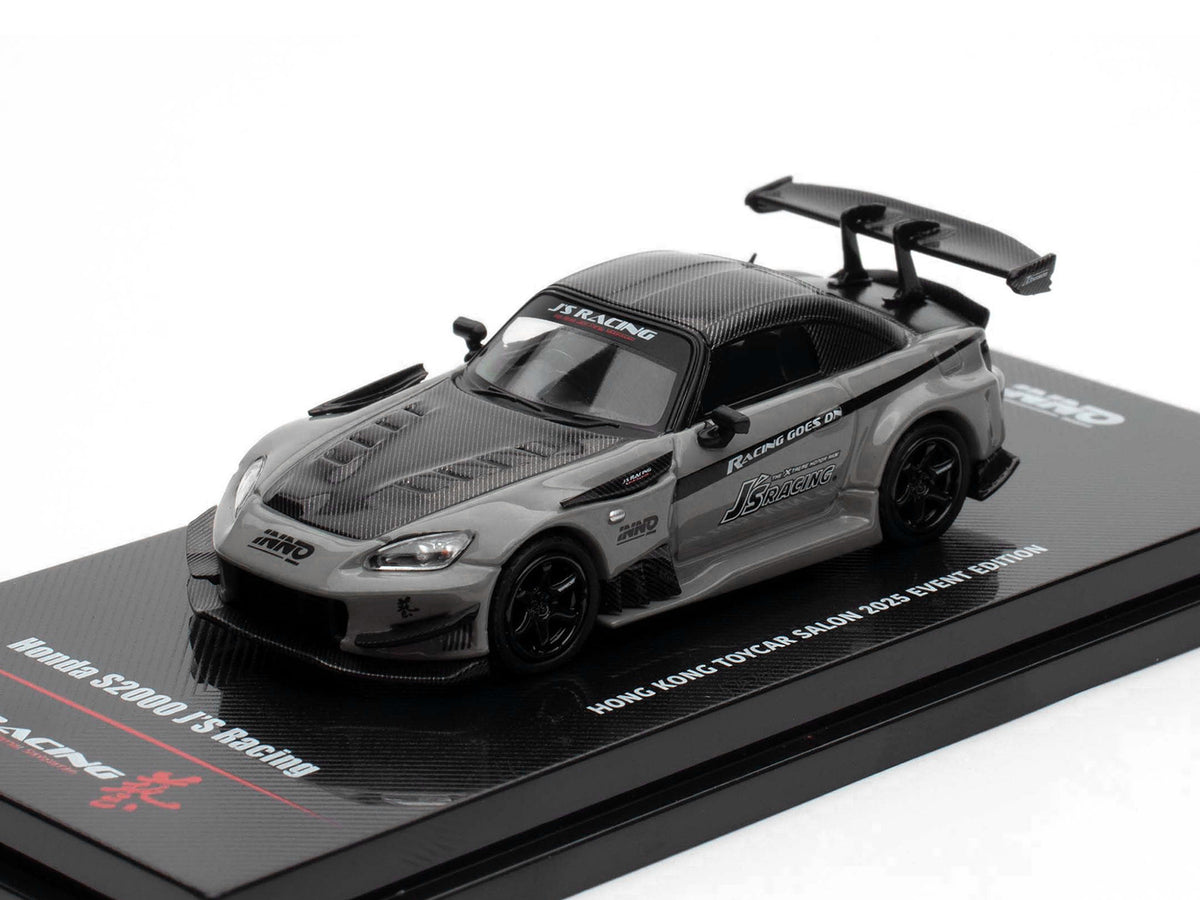 Honda S2000 RHD (Right Hand Drive) "J's Racing" Gray with Carbon Hood and Top "Hong Kong Toycar Salon 2025 Event Edition" 1/64 Diecast Model Car
