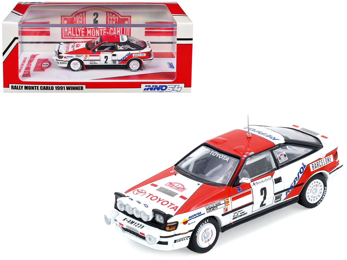 Toyota Celica GT-Four (ST165) #2 Carlos Sainz - Luis Moya Winner "Rally Monte Carlo" (1991) 1/64 Diecast Model Car