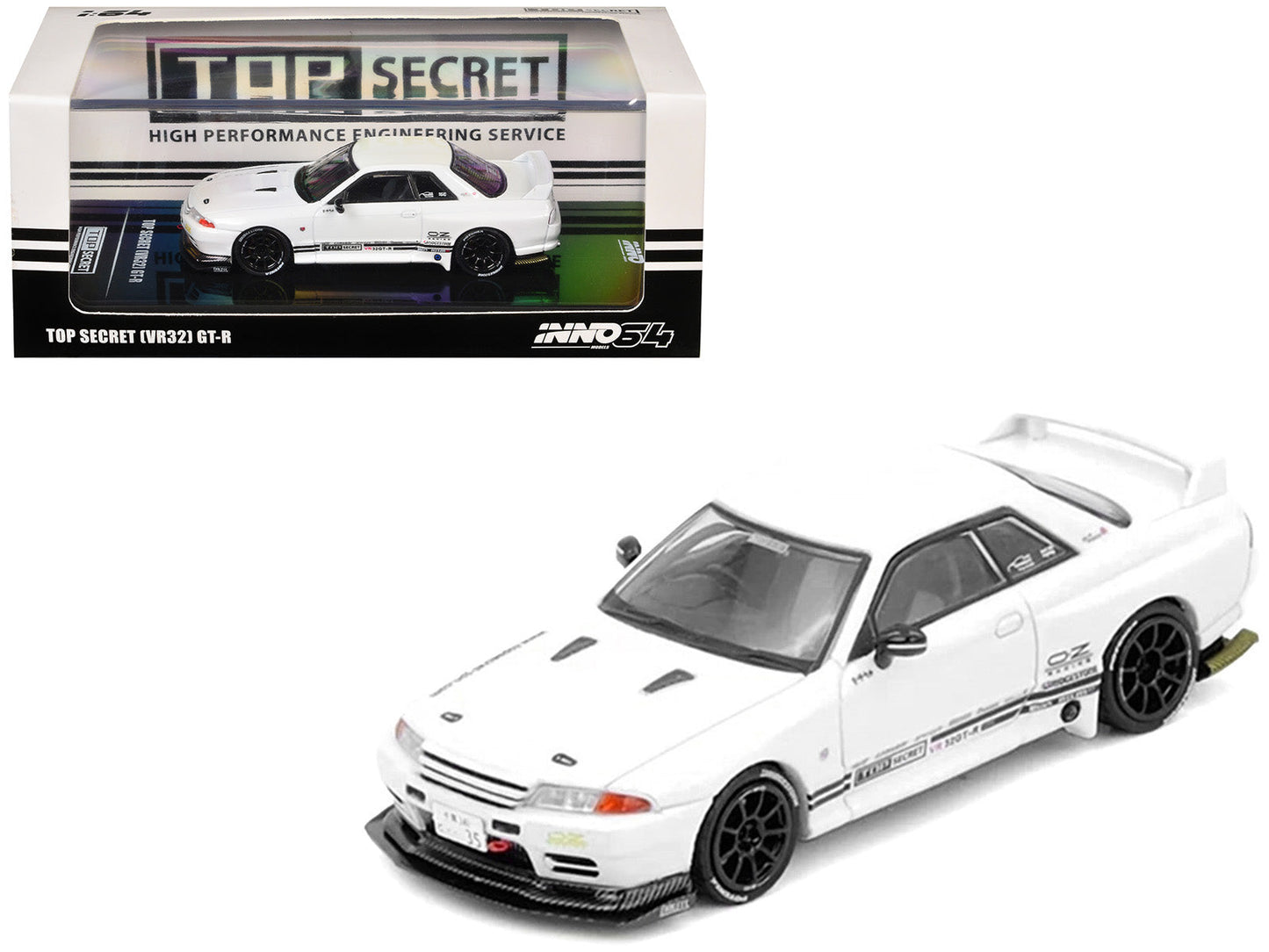 Nissan Skyline "Top Secret" (VR32) GT-R RHD (Right Hand Drive) White 1/64 Diecast Model Car