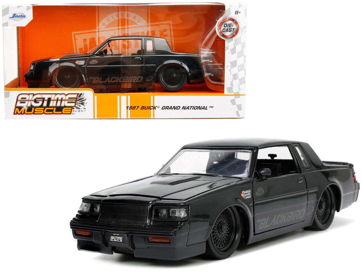 1987 Buick Grand National Black Metallic "Blackbird" "Bigtime Muscle" Series 1/24 Diecast Model Car