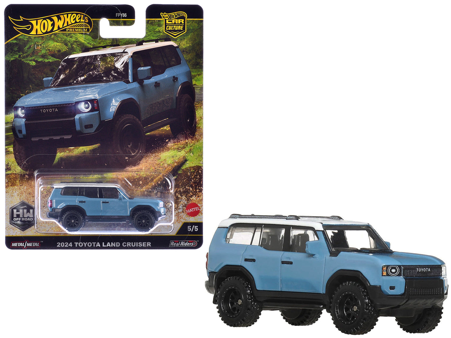 2024 Toyota Land Cruiser Blue with White Top "HW Off Road" Series Diecast Model Car