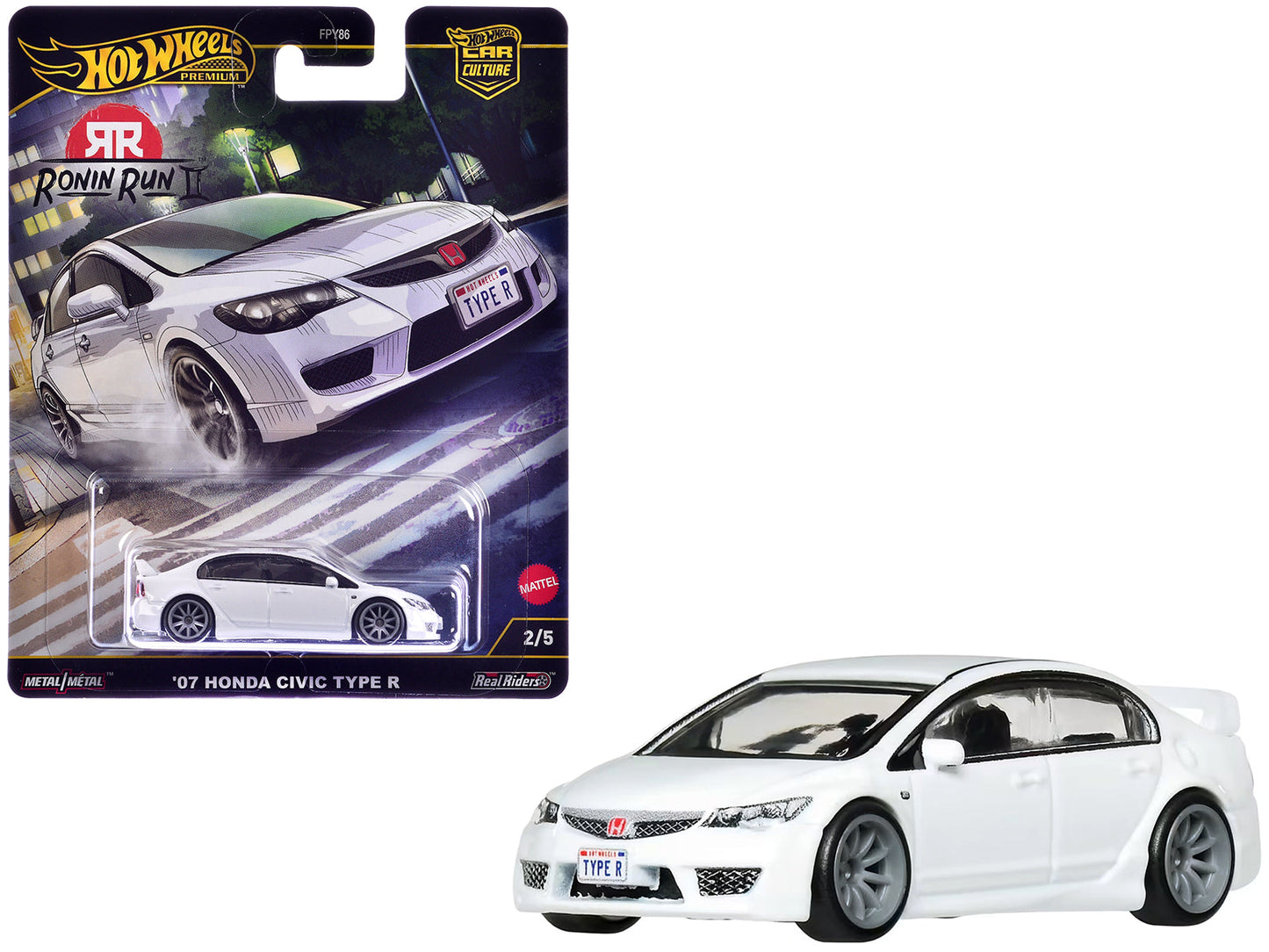 2007 Honda Civic Type R RHD (Right Hand Drive) White "Ronin Run II" Series Diecast Model Car