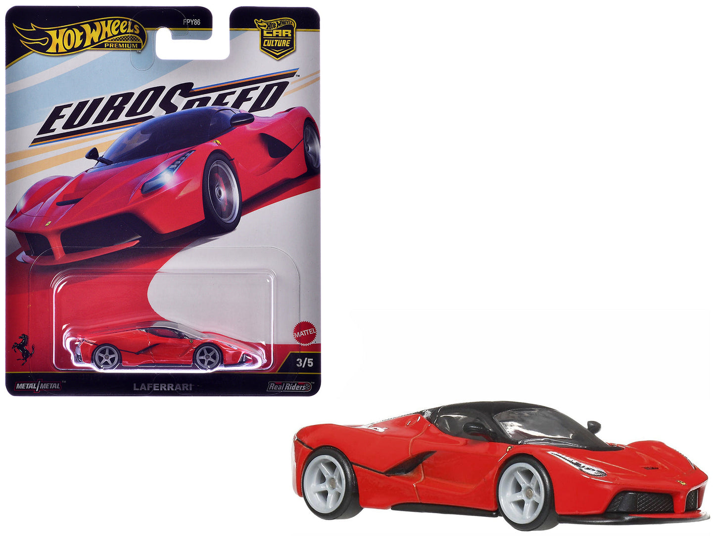 Ferrari LaFerrari Red with Black Top "Euro Speed" Series Diecast Model Car