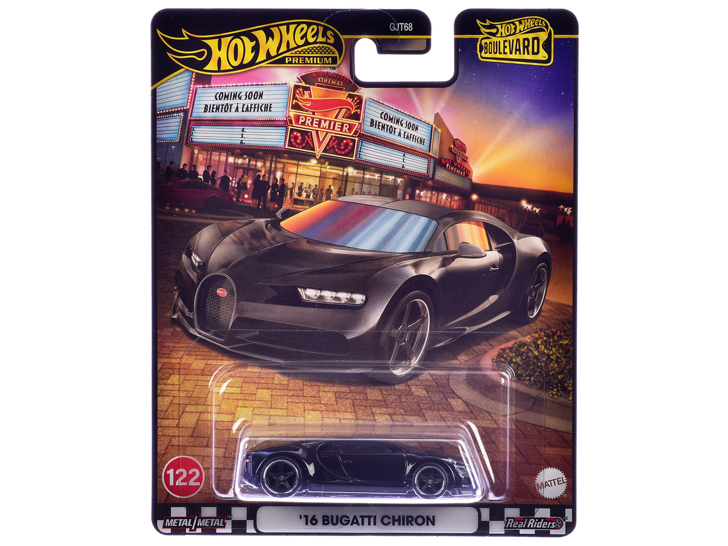2016 Bugatti Chiron Black "Boulevard" Series Diecast Model Car