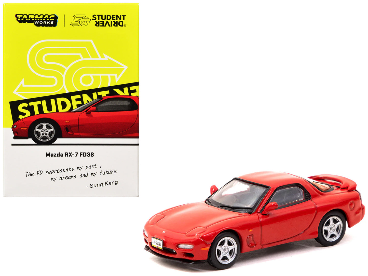 Mazda RX-7 FD3S RHD (Right Hand Drive) Red "Student Driver" "J Collection" Series 1/64 Diecast Model