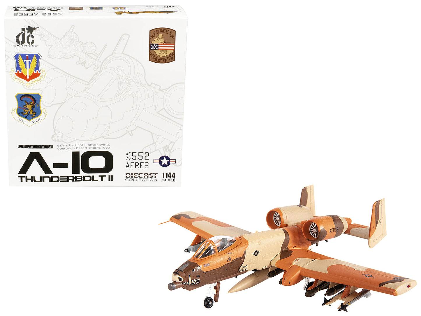 Fairchild Republic A-10C Thunderbolt II Attack Aircraft "917th Tactical Fighter Wing Operation Desert Storm" (1990) United States Air Force 1/144 Diecast Model