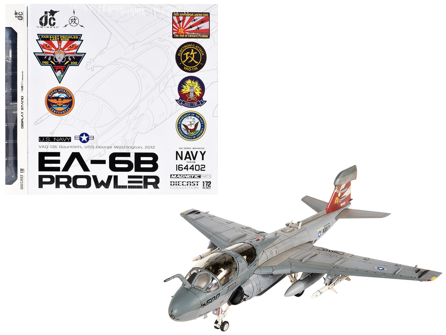 Grumman EA-6B Prowler Attack Aircraft "VAQ-136 Gauntlets USS George Washington" (2012) United States Navy 1/72 Diecast Model