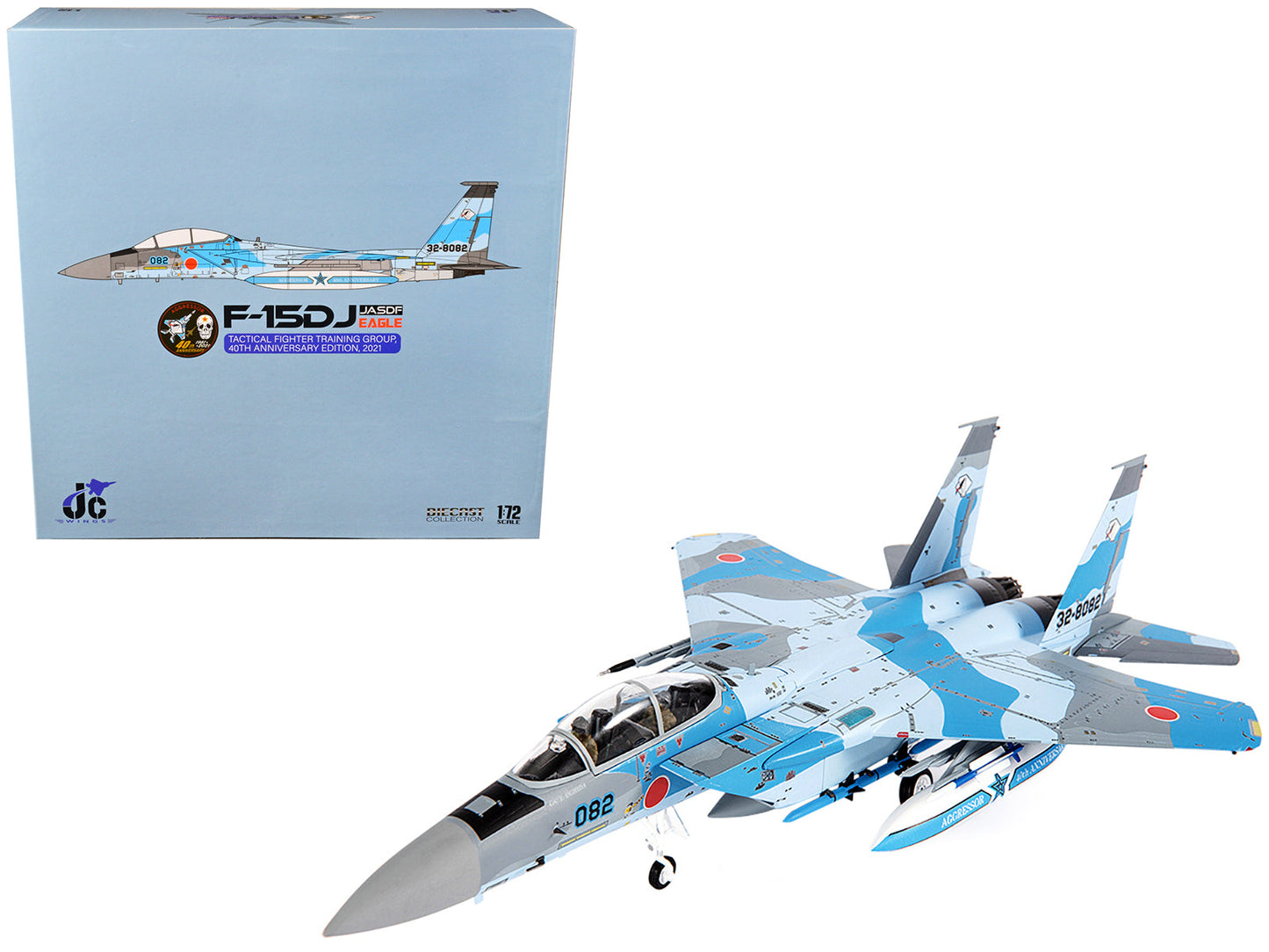 Mitsubishi F-15DJ Eagle Fighter Plane "JASDF (Japan Air Self-Defense Force) Tactical Fighter Training Group 40th Anniversary Edition" (2021) 1/72 Diecast Model