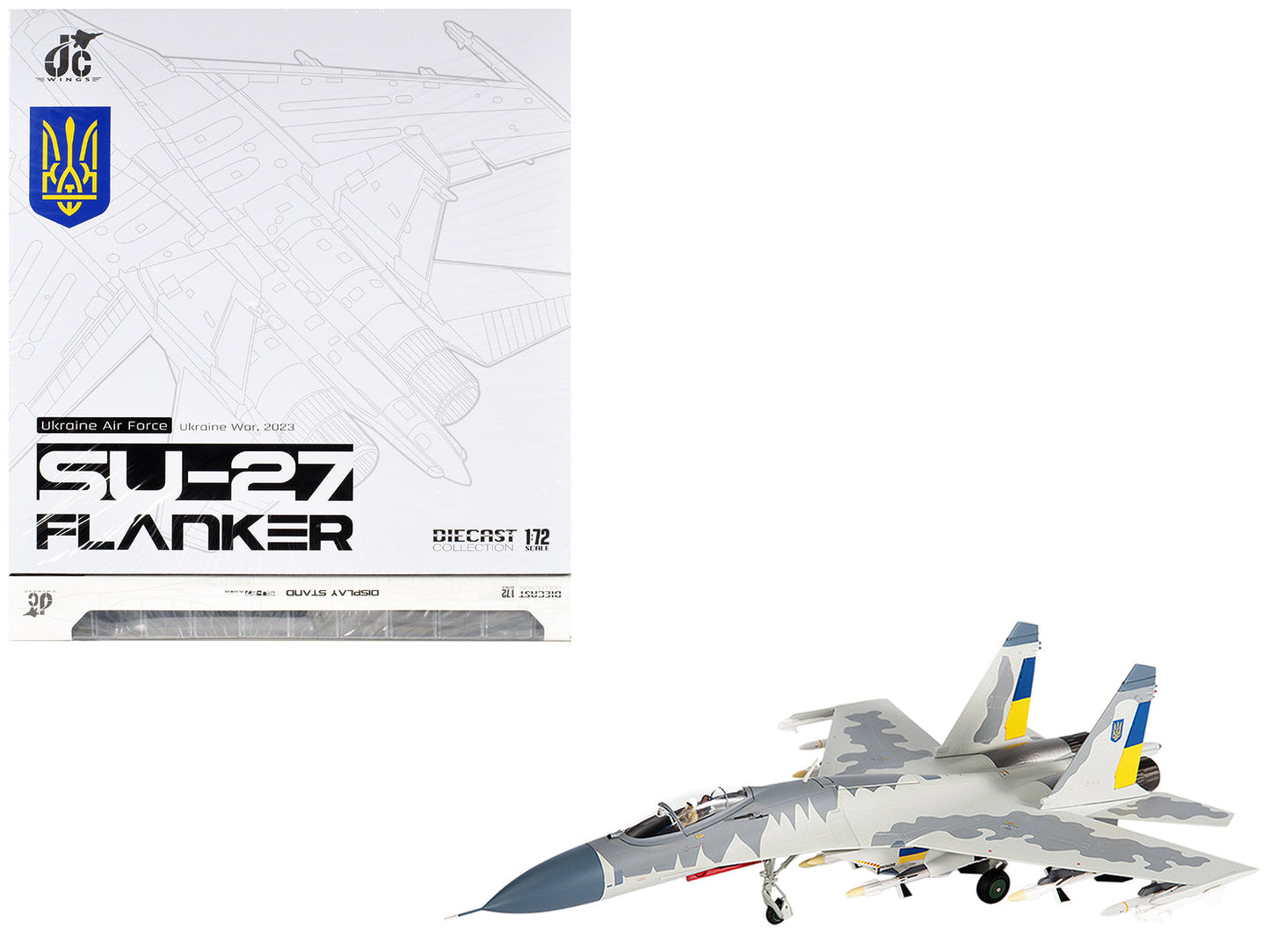 Sukhoi Su-27 Flanker Aircraft "Ukraine War" (2023) Ukrainian Air Forces 1/72 Diecast Model