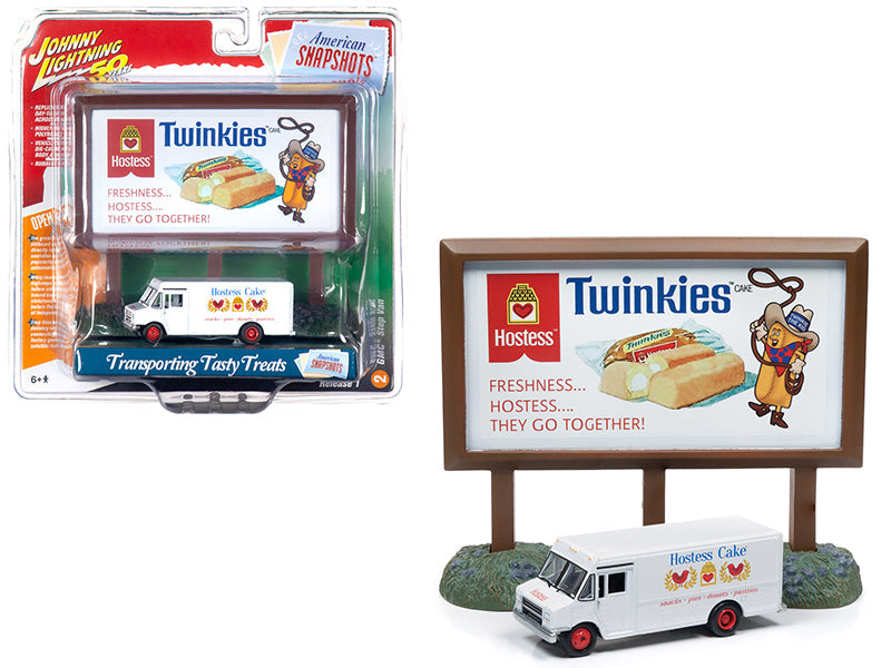 GMC Step Van White with "Hostess" Country Billboard "Johnny Lightning 50th Anniversary" 1/64 Diecast Model