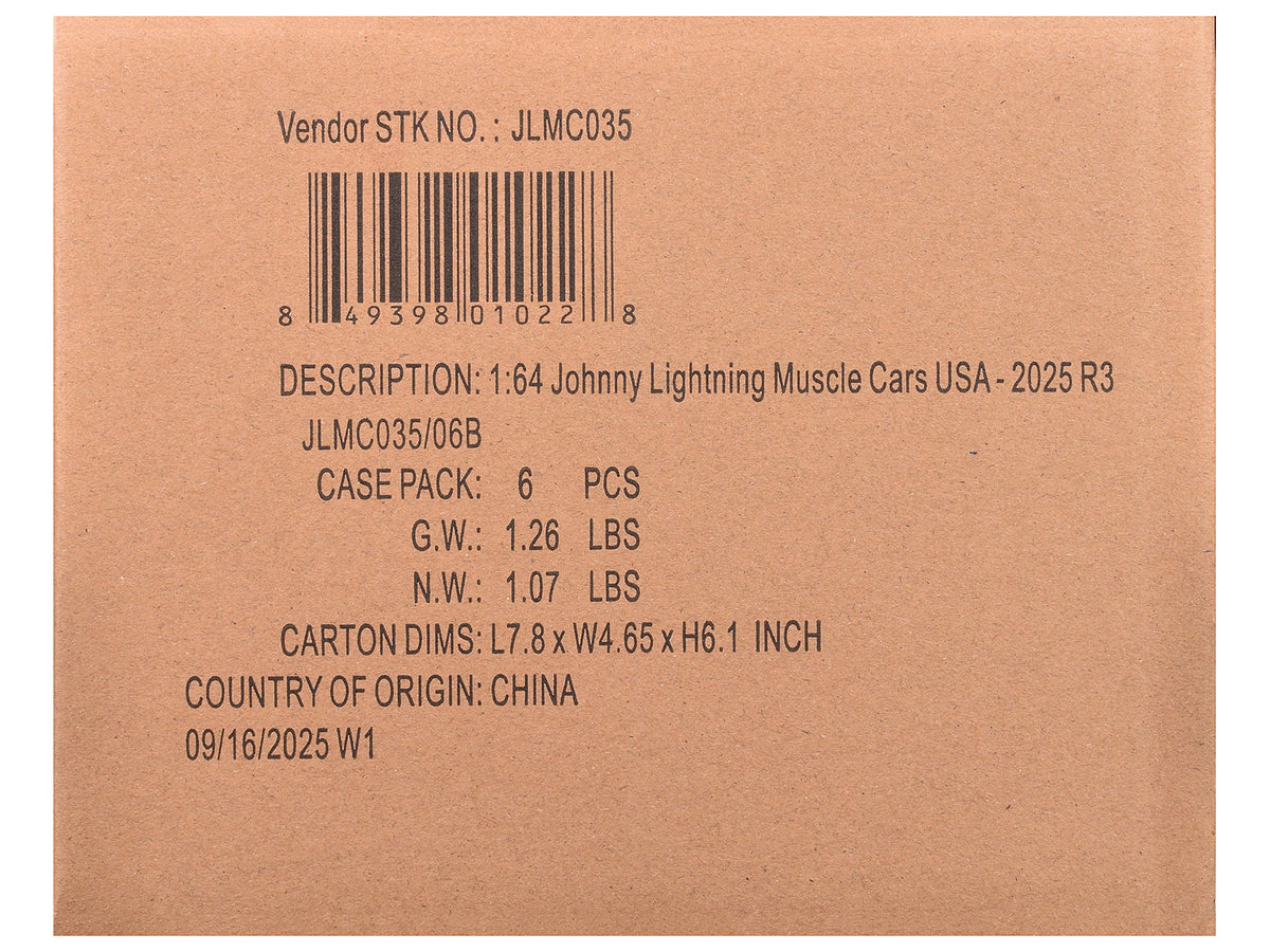 "Muscle Cars USA" 2025 Release 3 Set B of 6 pieces "MECUM Auctions" 1/64 Diecast Model Cars