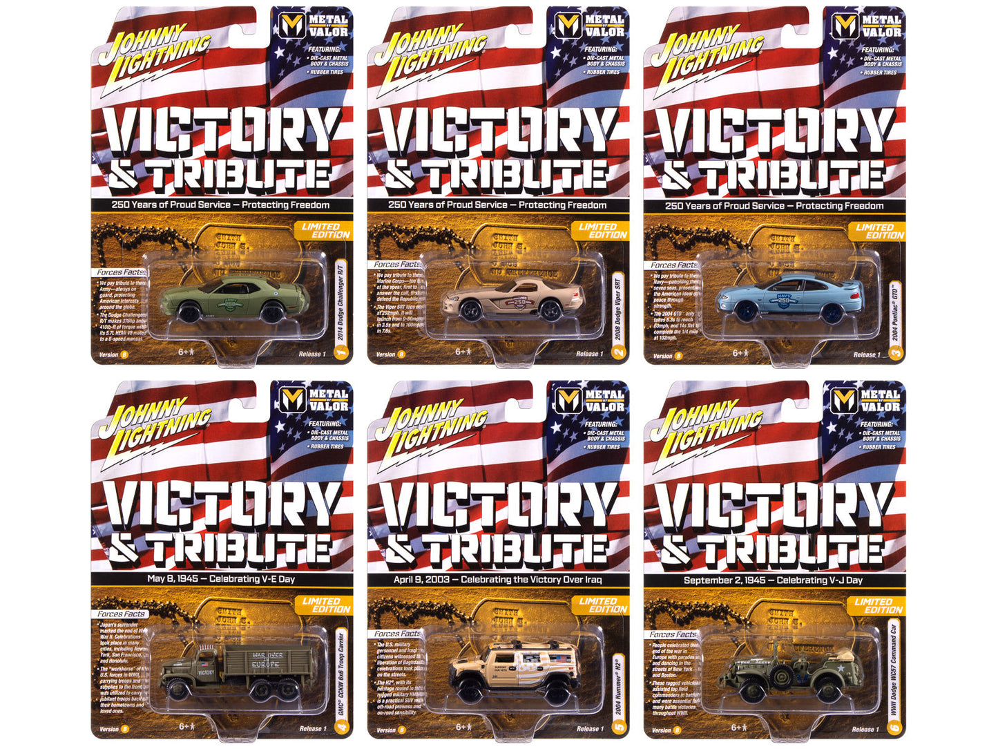 "Military" Set B of 6 pieces 2025 Release 1 Limited Edition Diecast Models