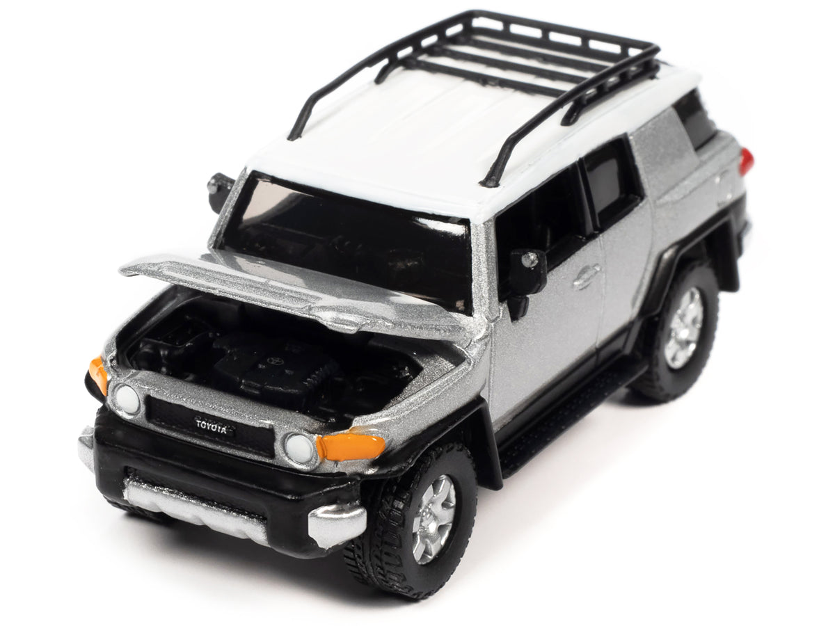 2007 Toyota FJ Cruiser Titanium Silver Metallic with White Top and Roofrack "Classic Gold Collection" Series Limited Edition 1/64 Diecast Model Car
