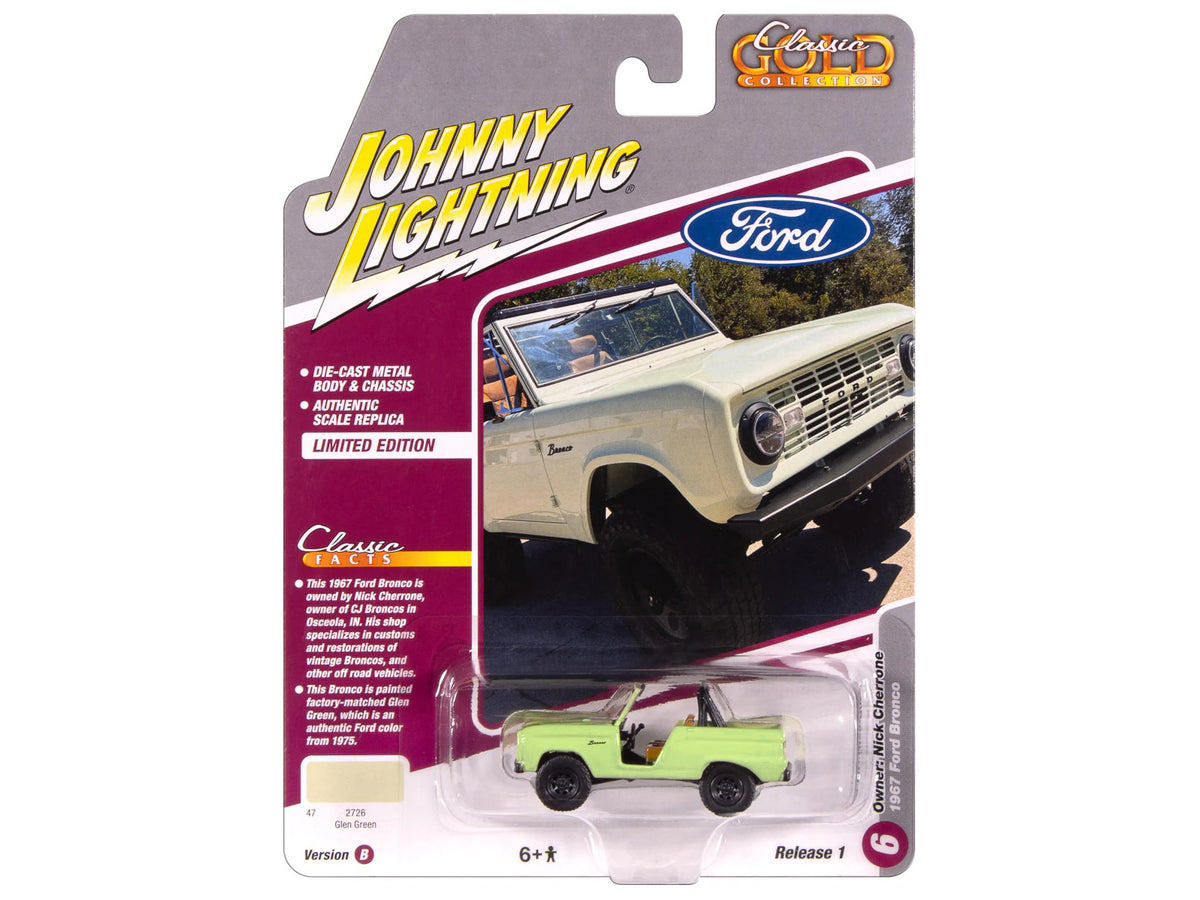 1967 Ford Bronco "Nick Cherrone" Glen Green "Classic Gold Collection" 1/64 Diecast Model Car