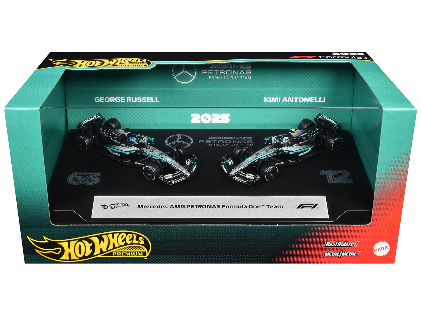 "Mercedes-AMG Petronas Formula One Team" Formula One F1 World Championship (2025) 2 Piece Set Diecast Model Cars
