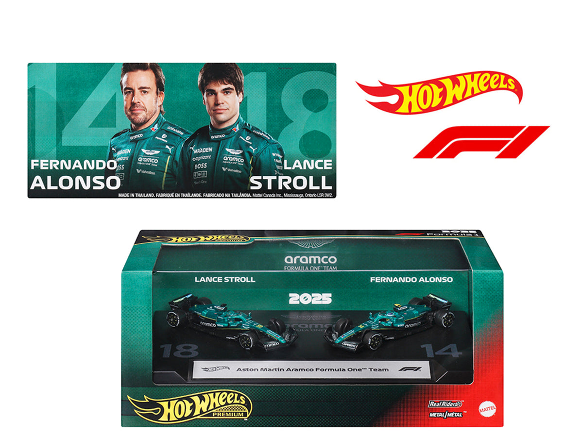 "Aston Martin Aramco Formula One Team" Formula One F1 World Championship (2025) 2 Piece Set Diecast Model Cars