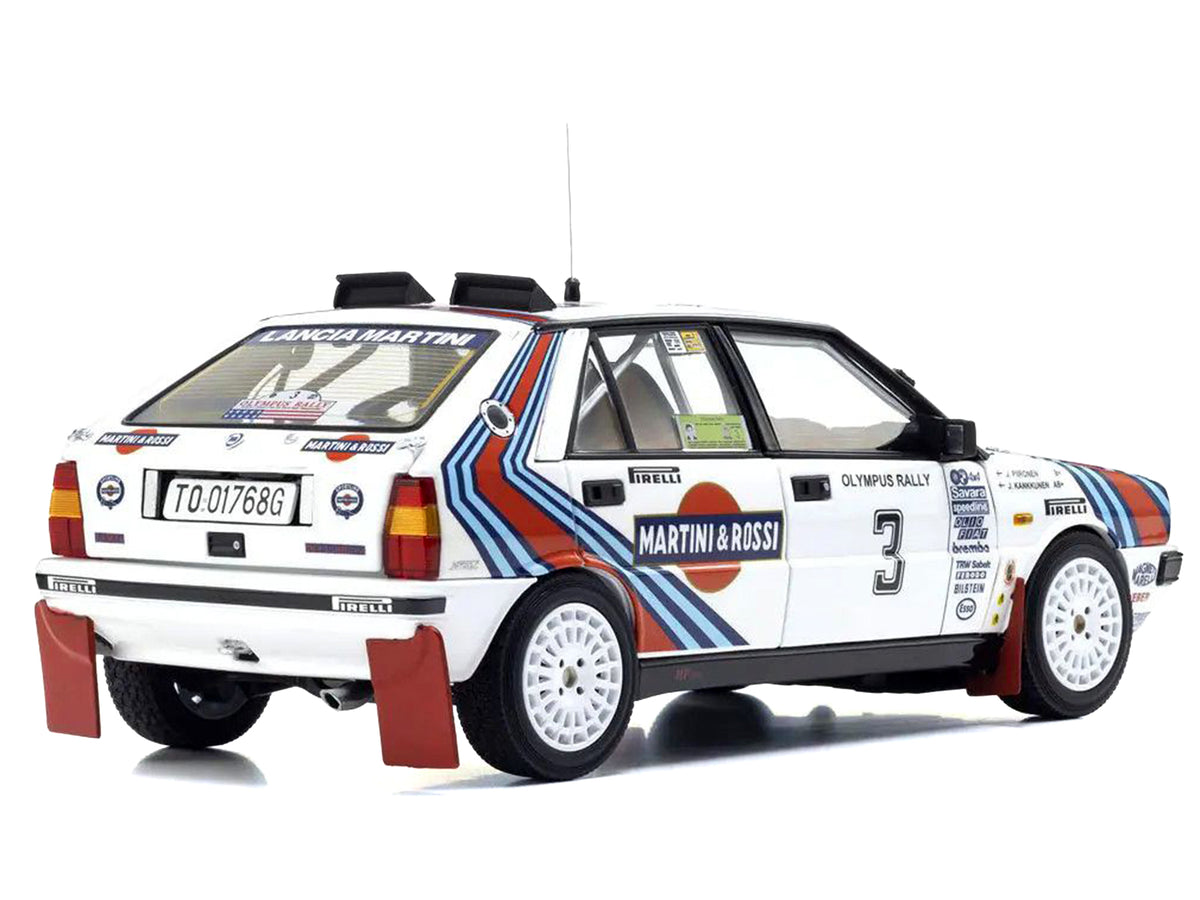 Lancia Delta HF 4WD #3 Juha Kankkunen - Juha Piironen "Martini Racing" Winner "Olympus Rally" (1987) 1/18 Diecast Model Car