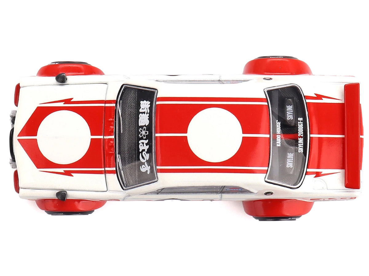 Nissan Skyline 2000GT-R (KPGC10) "Kaido Works V2" RHD (Right Hand Drive) White with Red Stripes (Designed