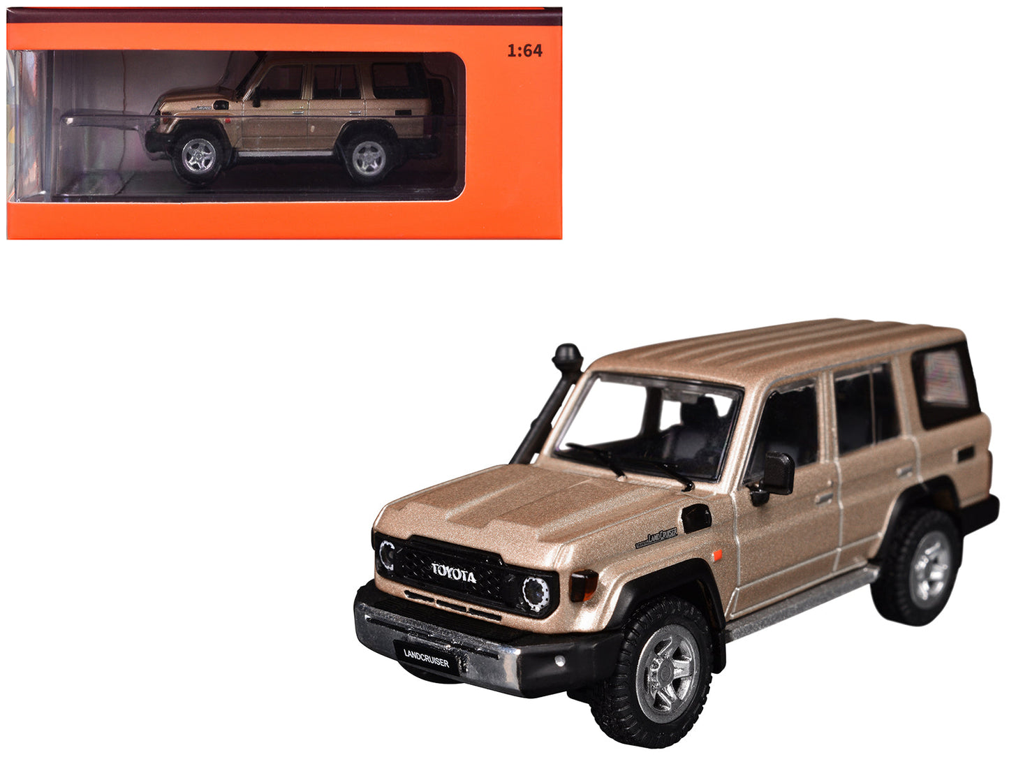 Toyota Land Cruiser (J76) Gold Metallic 1/64 Diecast Model Car