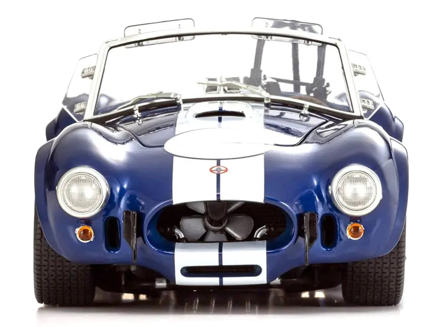 Shelby Cobra 427 S/C Blue with White Stripes and Race Graphics 1/18 Diecast Model Car