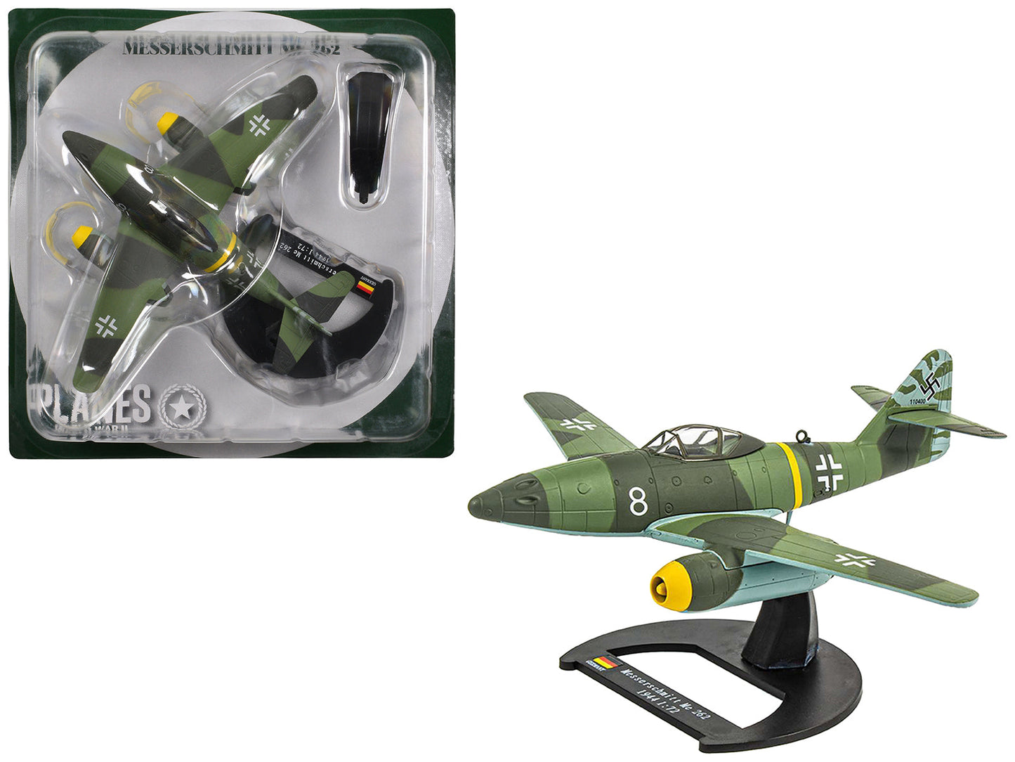 Messerschmitt Me 262 Fighter Aircraft "White 8 258 aerial victory ace Walter Nowotny Kommando Nowotny Germany" (1944) German Luftwaffe 1/72 Diecast Model Airplane