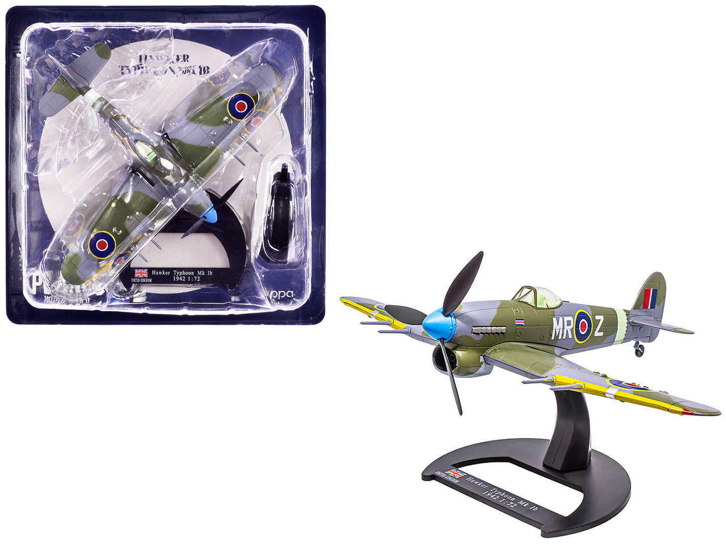Hawker Typhoon Mk IB Fighter-Bomber Aircraft "No. 245 (Northern Rhodesian) Squadron" Royal Air Force (1942) "Planes of World War II" Series 1/72 Diecast Model Airplane