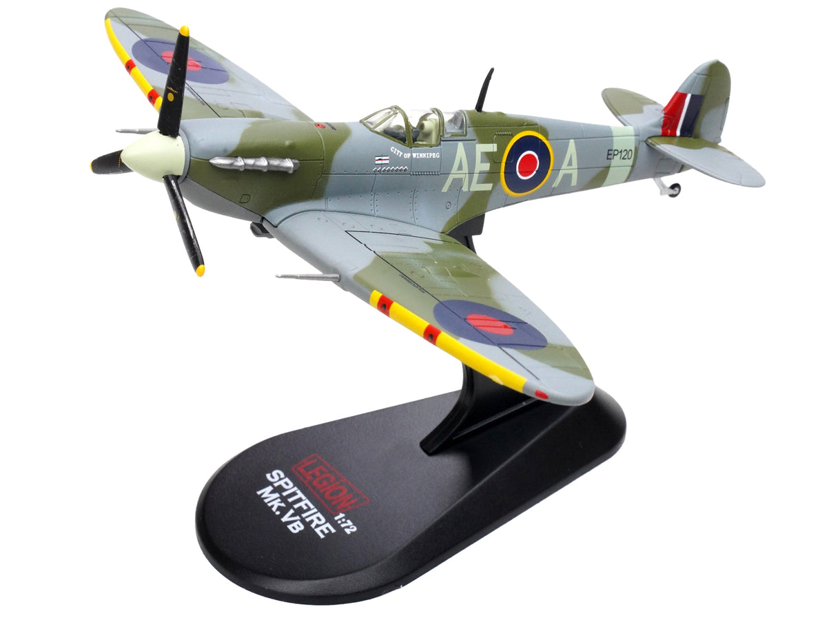 Supermarine Spitfire Mk Vb Fighter Aircraft "EP120 Flight Lieutenant James 'Jeff' Northcott No. 402 City of Winnipeg Squadron" (1943-1944) Royal Canadian Air Force 1/72 Diecast Model