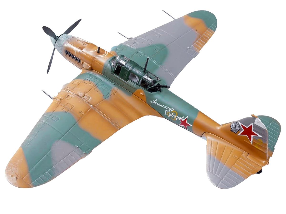 Ilyushin IL-2 Shturmovik Aircraft Camouflage "Alexander Suvorov Hero of the Soviet Union Lieutenant V.T. Aleksuhin 167th Guards Air Regiment 617 ShAP" (1943) Soviet Air Force 1/72 Diecast Model Airplane