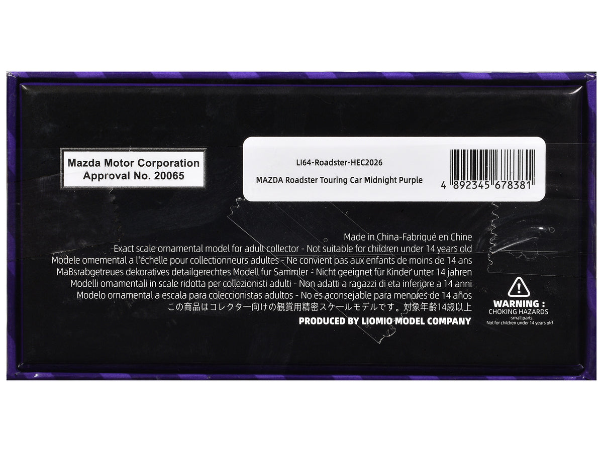 Mazda Roadster Touring Car RHD (Right Hand Drive) Midnight Purple Metallic "Hobby Expo China 2026 Event Edition" 1/64 Diecast Model Car