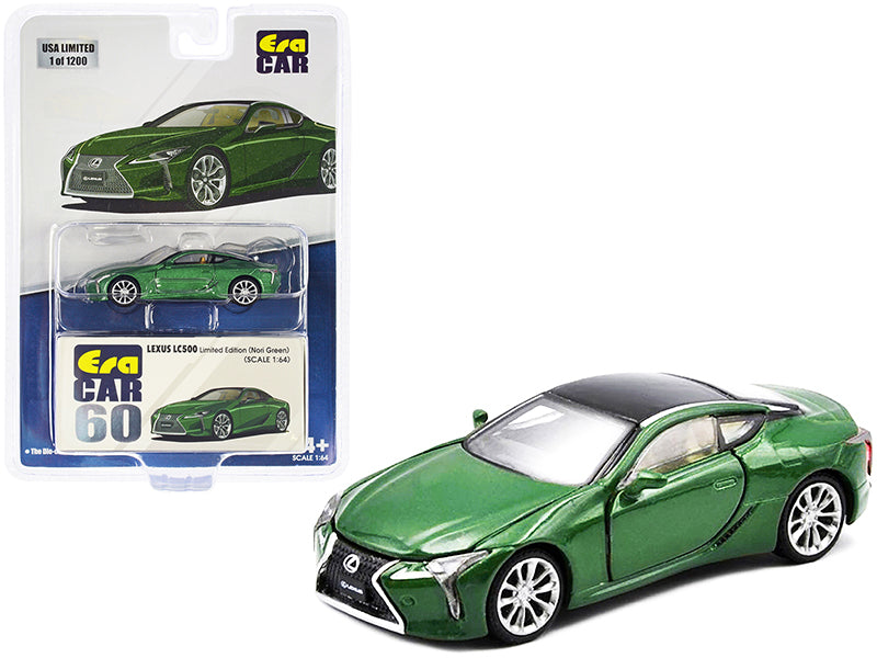 Lexus LC500 Nori Green Metallic with Black Top Limited Edition to 1200 pieces 1/64 Diecast Model Car