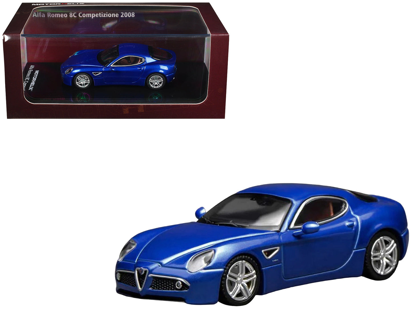 2008 Alfa Romeo 8C Competizione Blue Metallic 1/64 Diecast Model Car