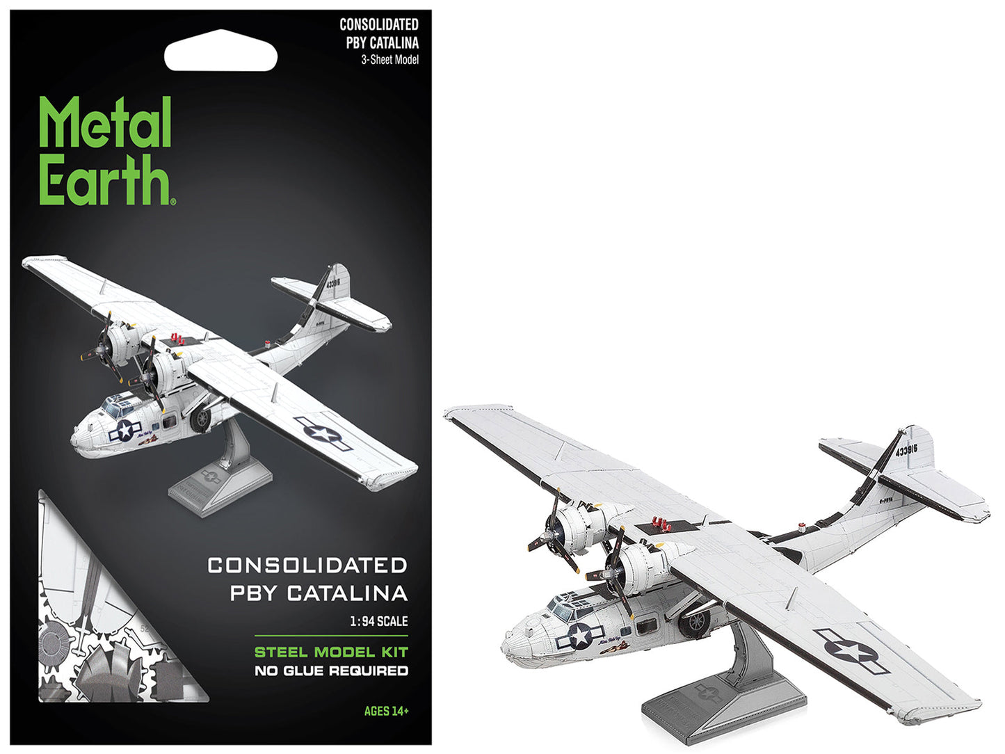 Model Kit Consolidated PBY Catalina Amphibious Aircraft "Miss Pick Up" United States Army Air Forces (Moderate Difficulty) Steel Model