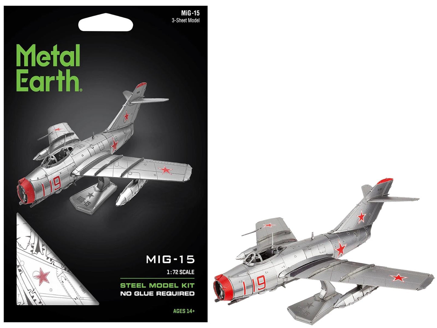 Model Kit Mikoyan-Gurevich MiG-15 Fighter Aircraft "Korean War" Soviet Air Force (Moderate Difficulty) Steel Model