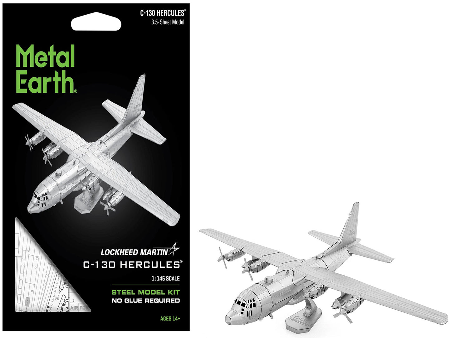 Model Kit Lockheed C-130 Hercules Transport Aircraft "United States Air Force" (Moderate Difficulty) Steel Model